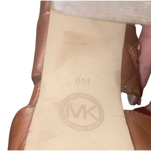 Michael by Michael Kors Wyatt Open Toe Leather Heels Size 6 - Picture 15 of 16